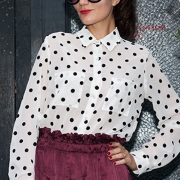 American apparel button chiffon top - Picture 4 of 4